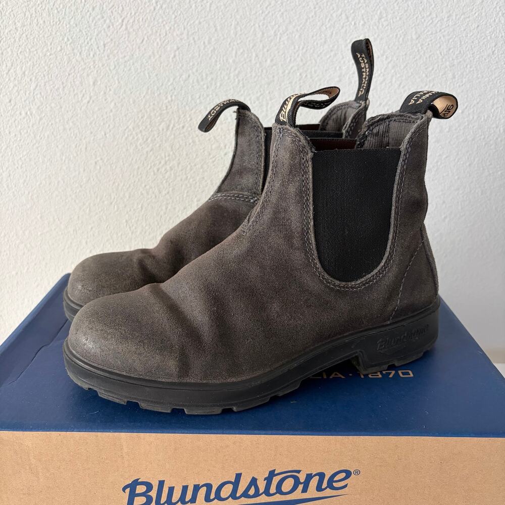 Blundstone Gray Suede Leather Original Chelsea Boots (AU 4)